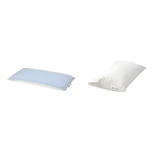 KVARNVEN/LUDDROS set: ergonomic pillow, stomach sleeper + pillow protector, 39x69 cm