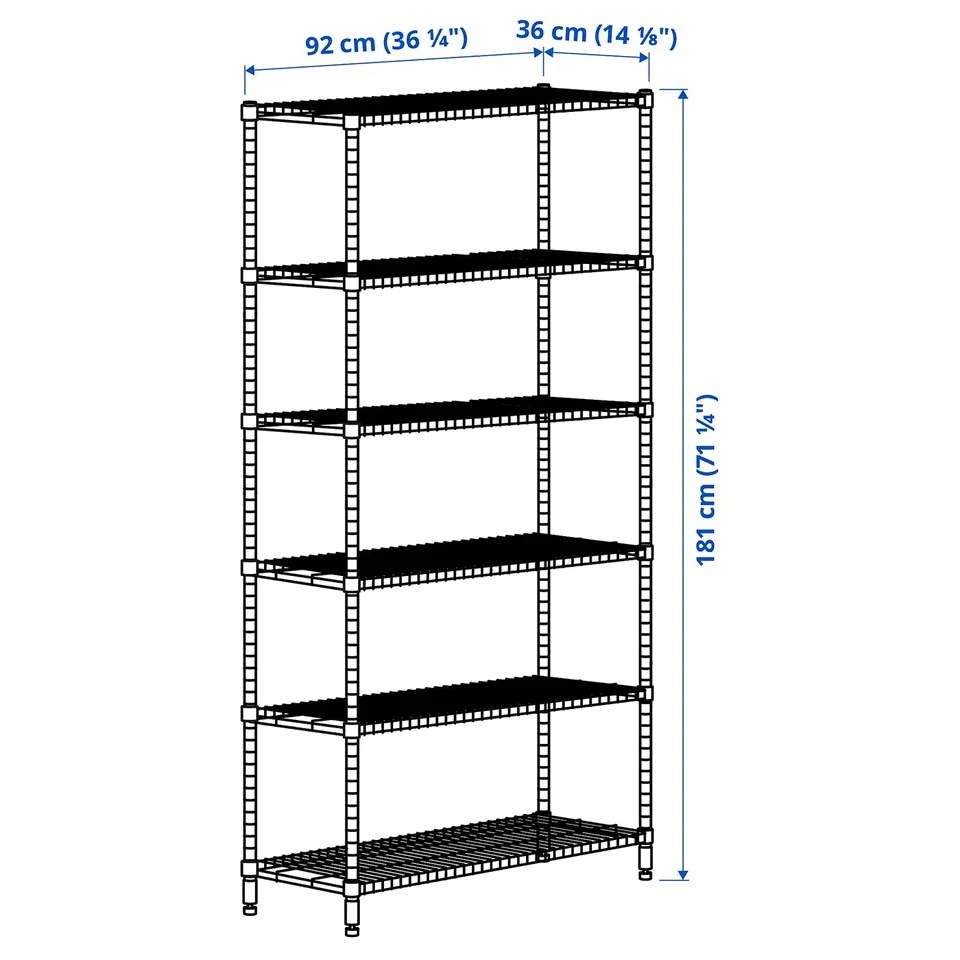 Illustration with measurements for the product: OMAR.
