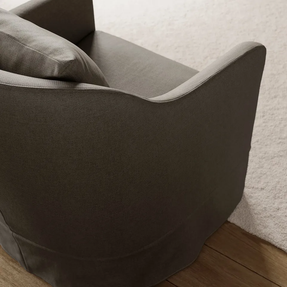 NORDKROKEN Rocking and swivel armchair, Gransel grey-brown