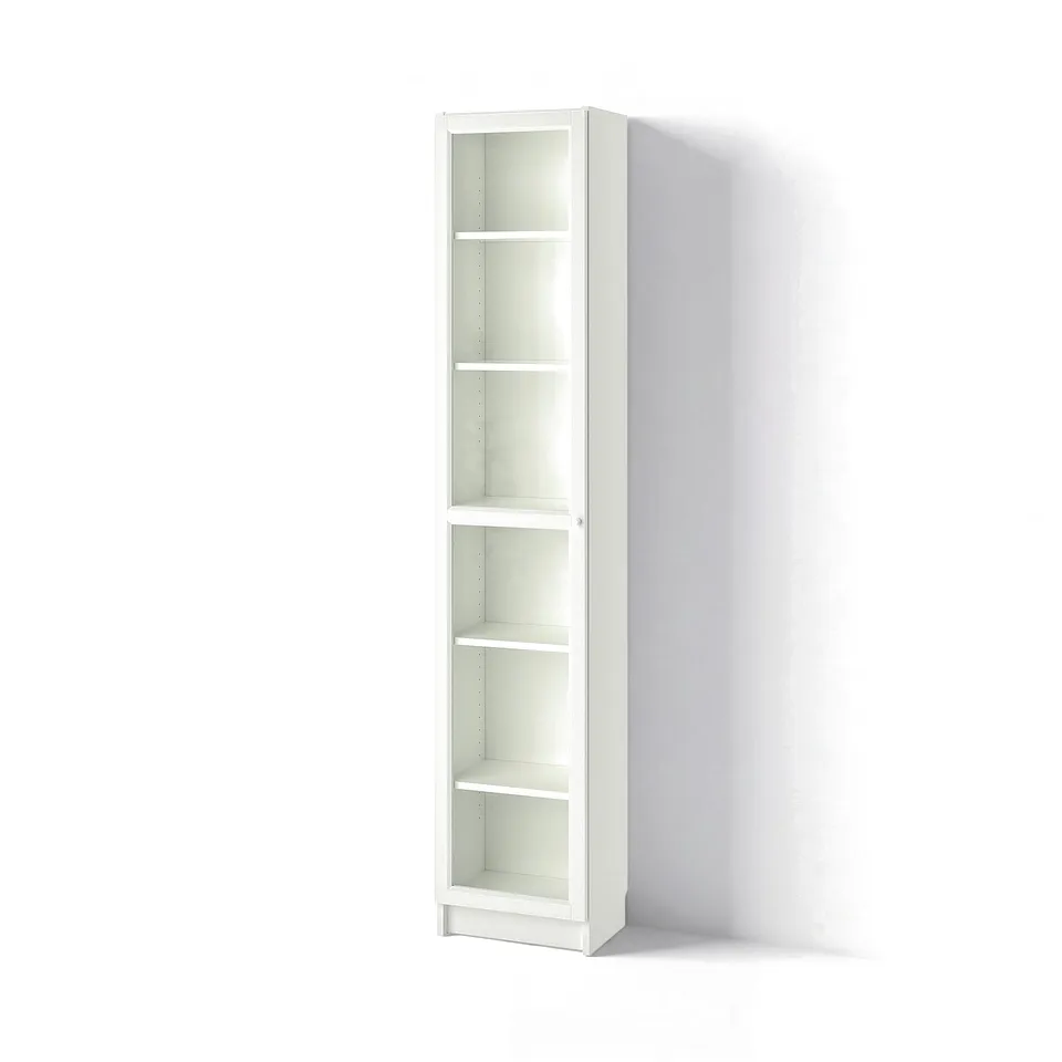BILLY / OXBERG Bookcase with glass door, white/glass, 40x30x202 cm