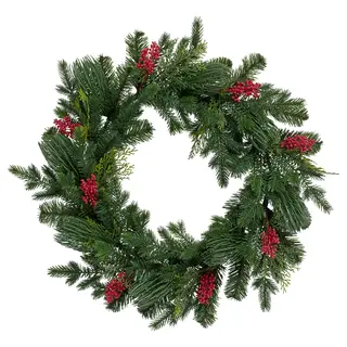 VINTERFINT artificial wreath, in/outdoor green, 60 cm
