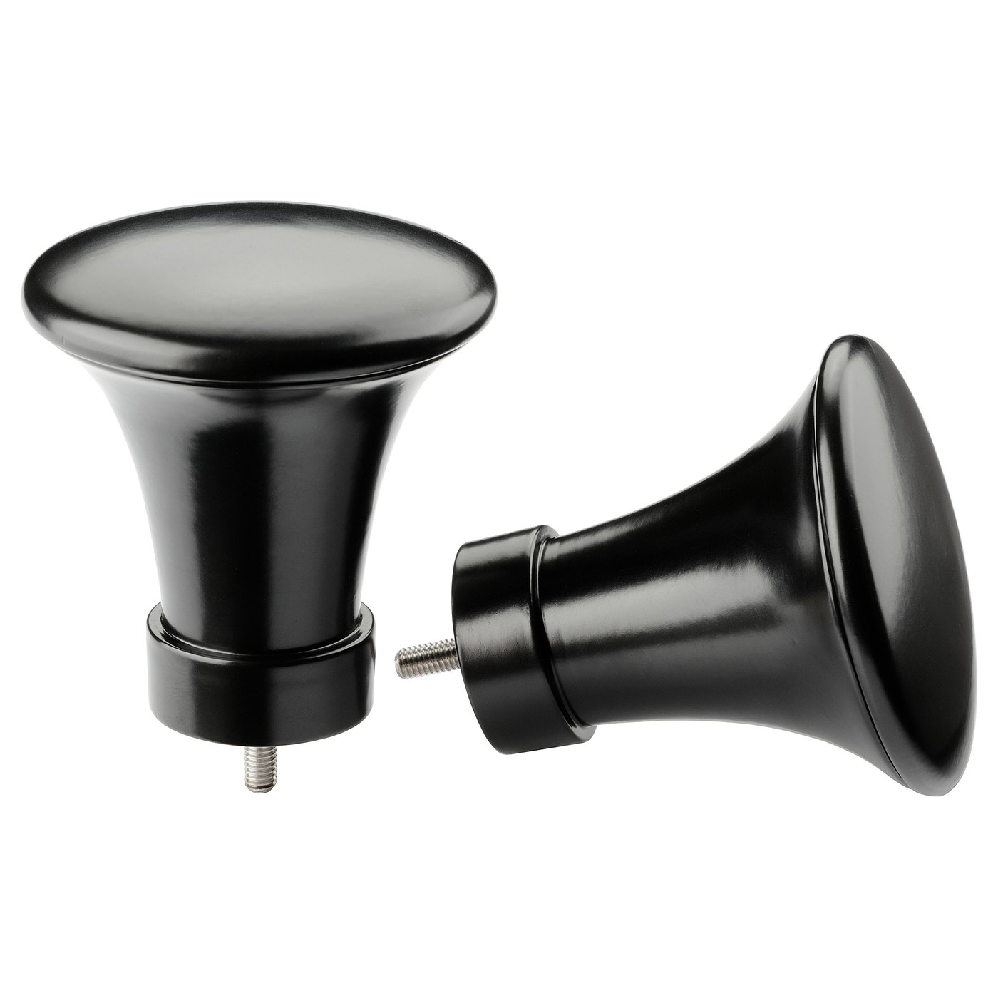 PADDFOT finials, 1 pair, metal/black