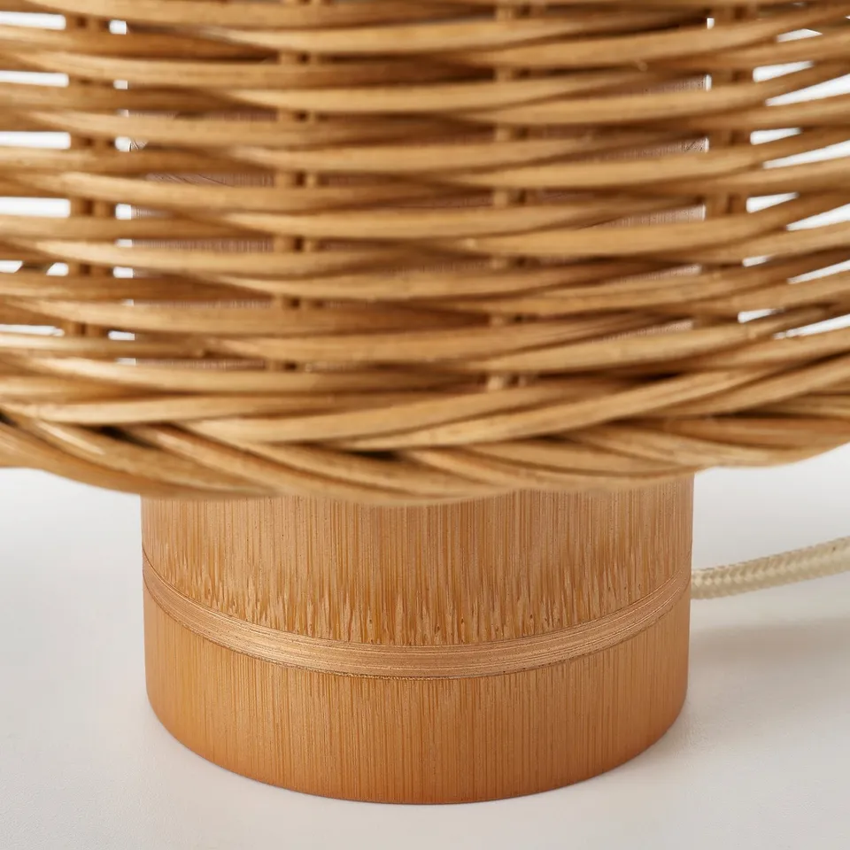 VATERBOM Table lamp, bamboo/rattan, 27 cm