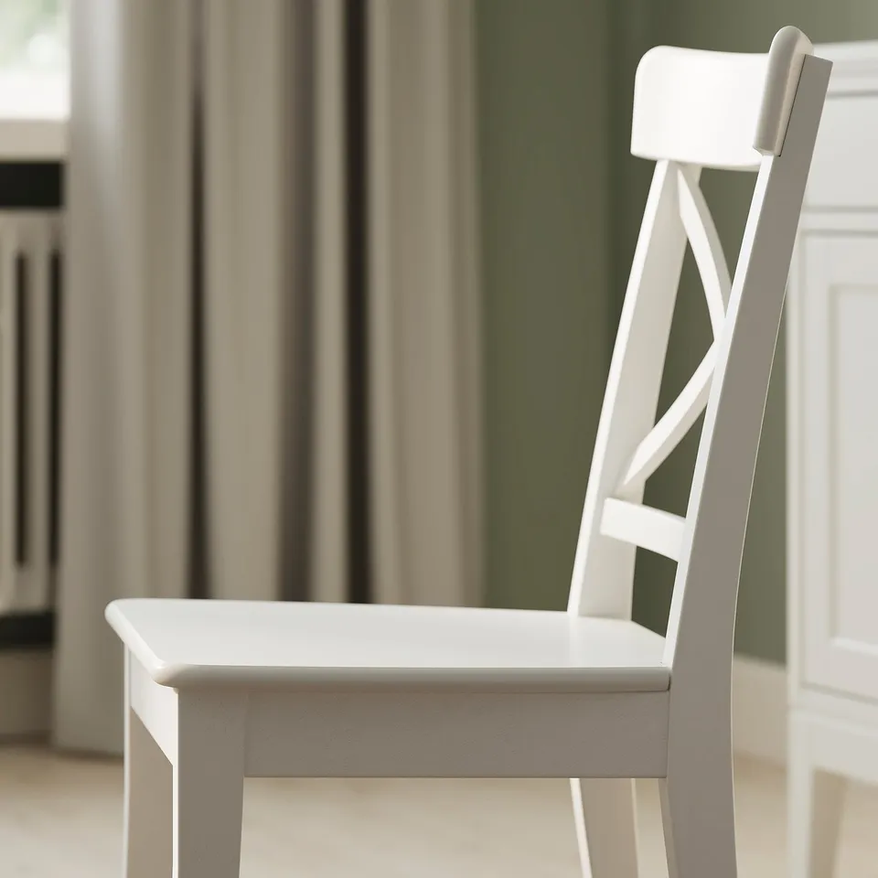 ROSENTORP / ROSENTORP Table and 4 chairs, white/white, 155/215x87 cm