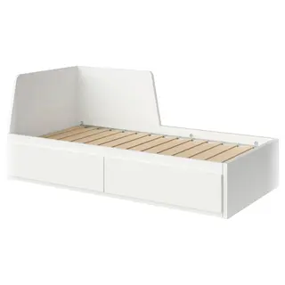 FLEKKE day-bed frame with 2 drawers, white, 80x200 cm