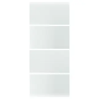 LUNDBRÄSMA 4 panels for sliding door frame, checkered glass, 100x236 cm