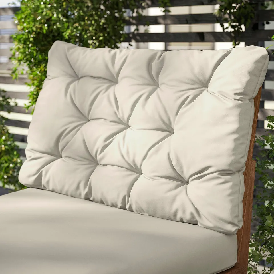 KUDDARNA Back cushion, outdoor, light grey-beige, 62x44 cm