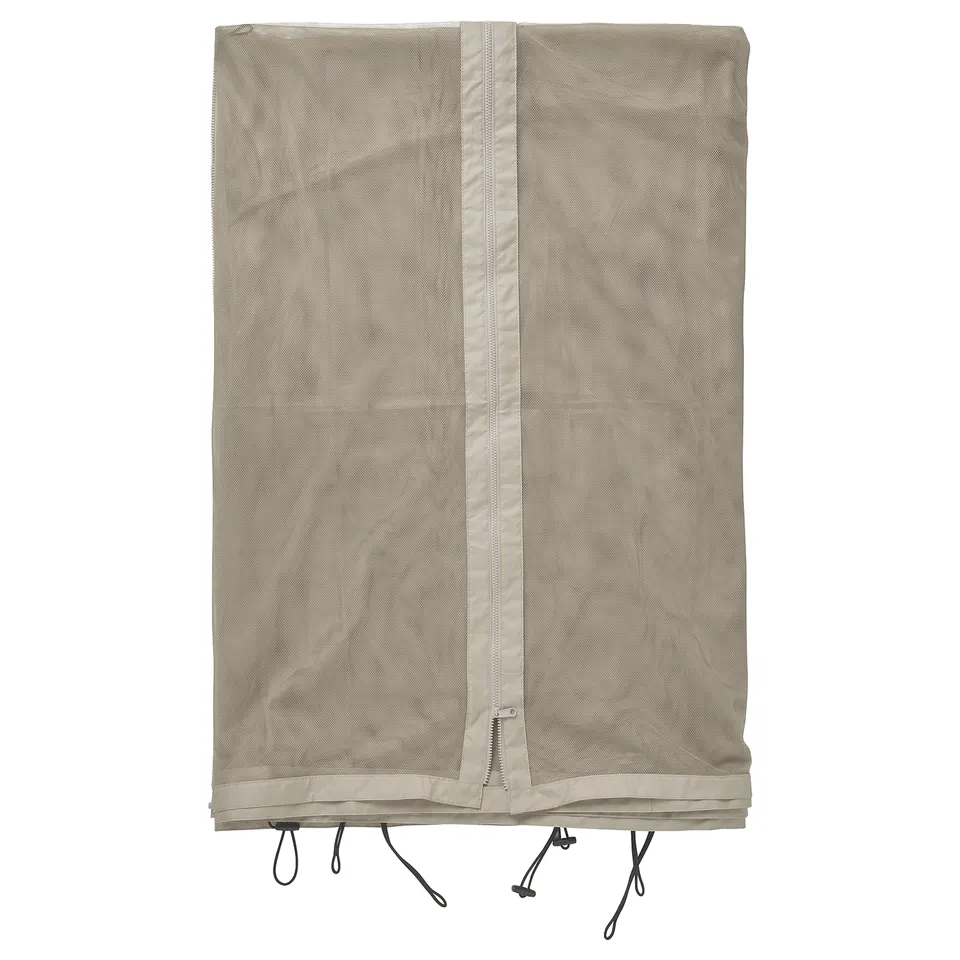 HIMMELSÖ mosquito net for gazebos, beige, polyester, rectangular with drawstrings.