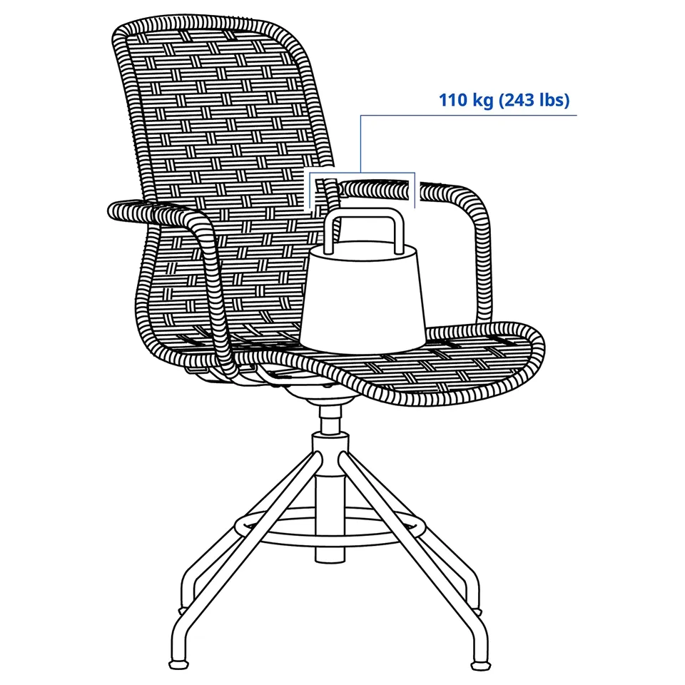 part: STIGBYGEL swivel chair with armrests