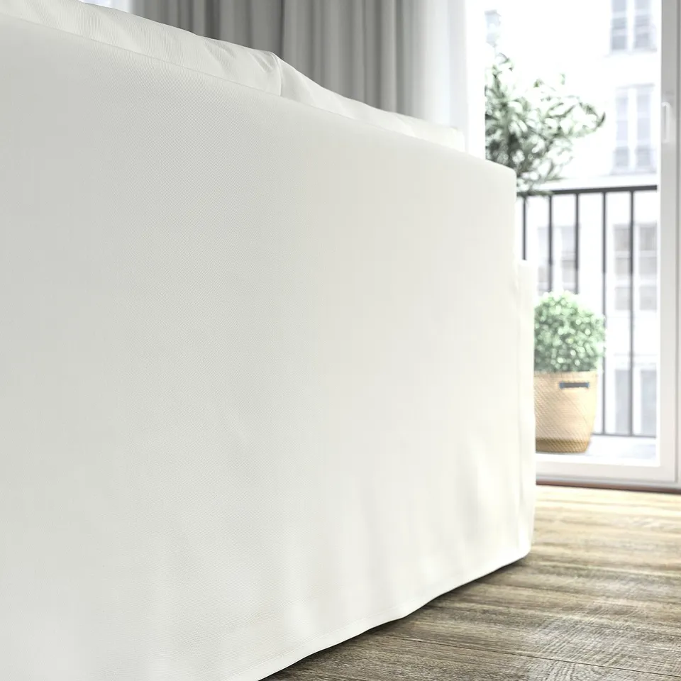 Clean, inviting sofa with storage in chaise. Soft, removable cover, machine-washable.