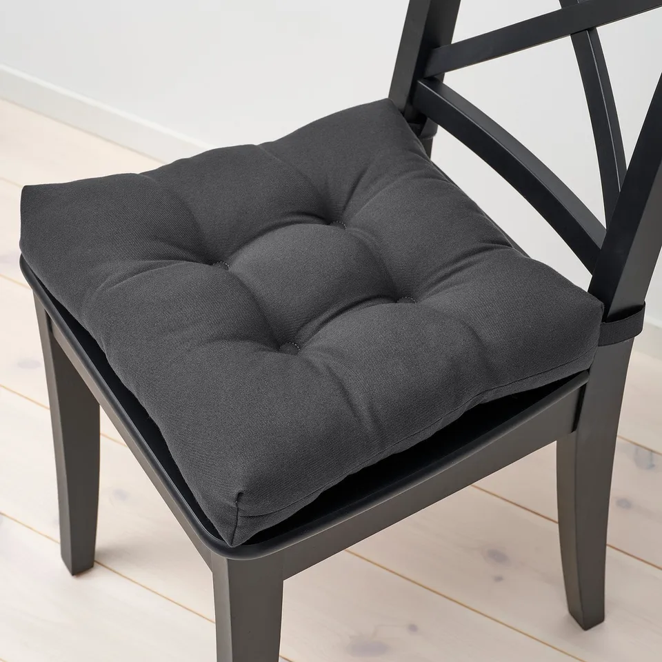 MALINDA Chair pad, anthracite, 40x38x7 cm