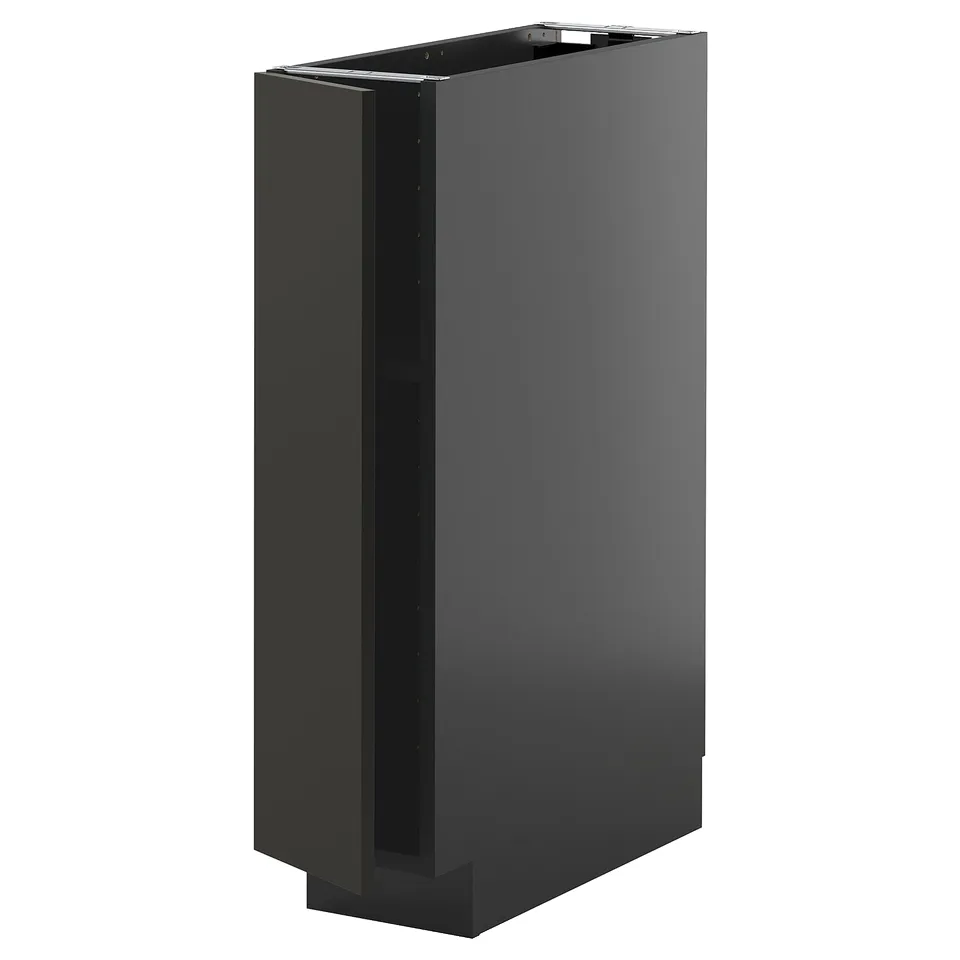 Black METOD kitchen cabinet, modern rectangular design in sleek matt finish.