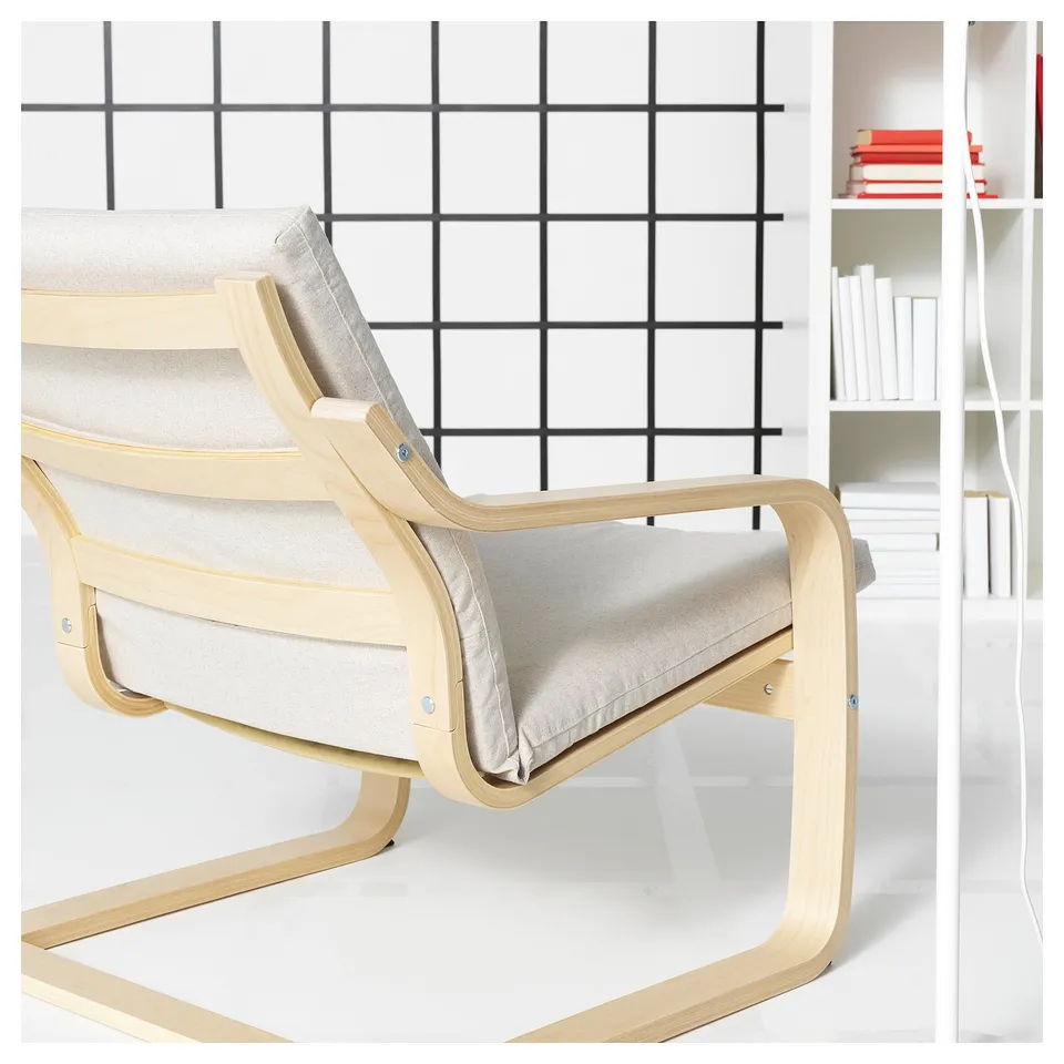 POÄNG Armchair cushion with low back, Katorp natural colour/beige
