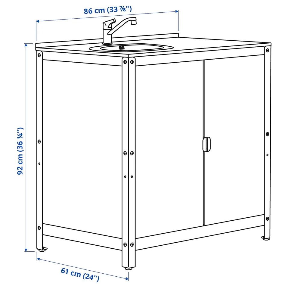 Illustration with measurements for the product: GRILLSKÄR.