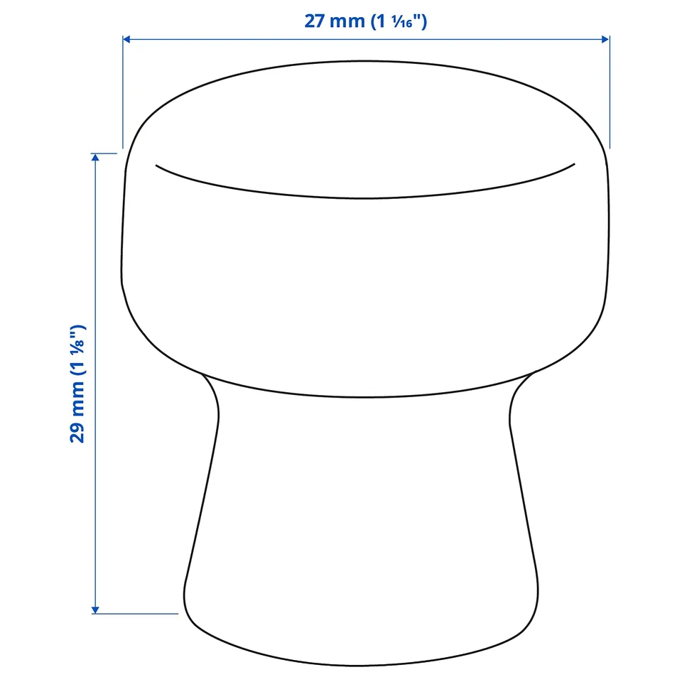 Illustration with measurements for the product: ODLINGSGRÄNS.