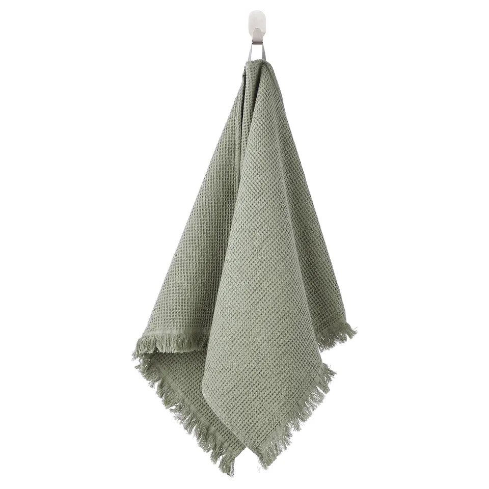 VALLASÅN towel, light green, hangs on hook, soft & absorbent, cotton/viscose.