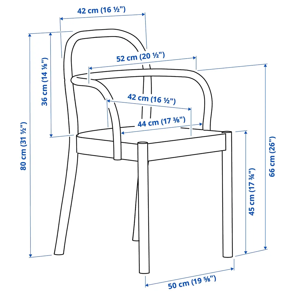 Illustration with measurements for the product: BERGSHYTTAN.