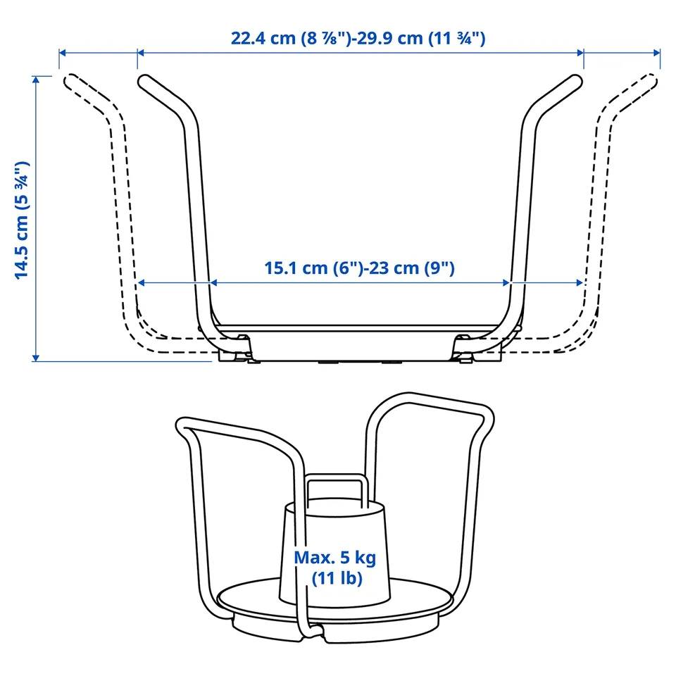 UPPDATERA Plate holder, anthracite, 15-23 cm