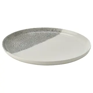 KRUSTISTEL plate, patterned/grey, 25 cm
