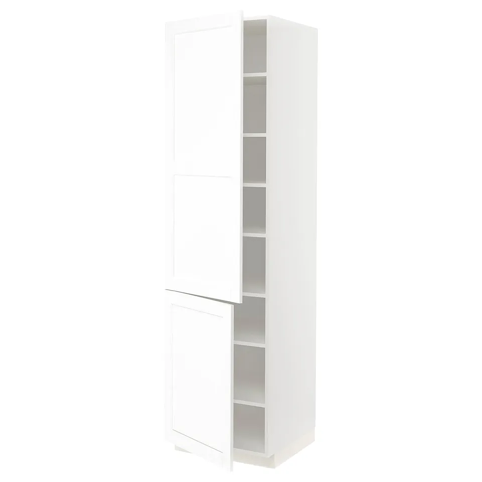 METOD kitchen cabinet with adjustable shelves, hinged door, subtle grain texture