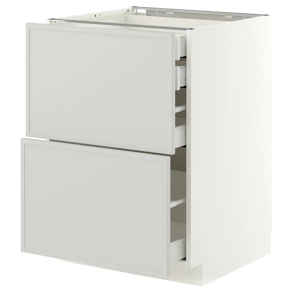 METOD / MAXIMERA Base cb 2 frnts/2 low/1 md/1 hi drw, white/Aspudden light grey, 60x60x80 cm
