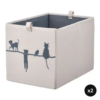 BARNDRÖM set: box x2, beige, 26x37x26 cm