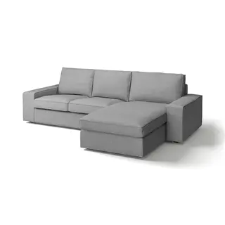 KIVIK 3-seat sofa with chaise longue, Tibbleby beige/grey, Height 83 cm