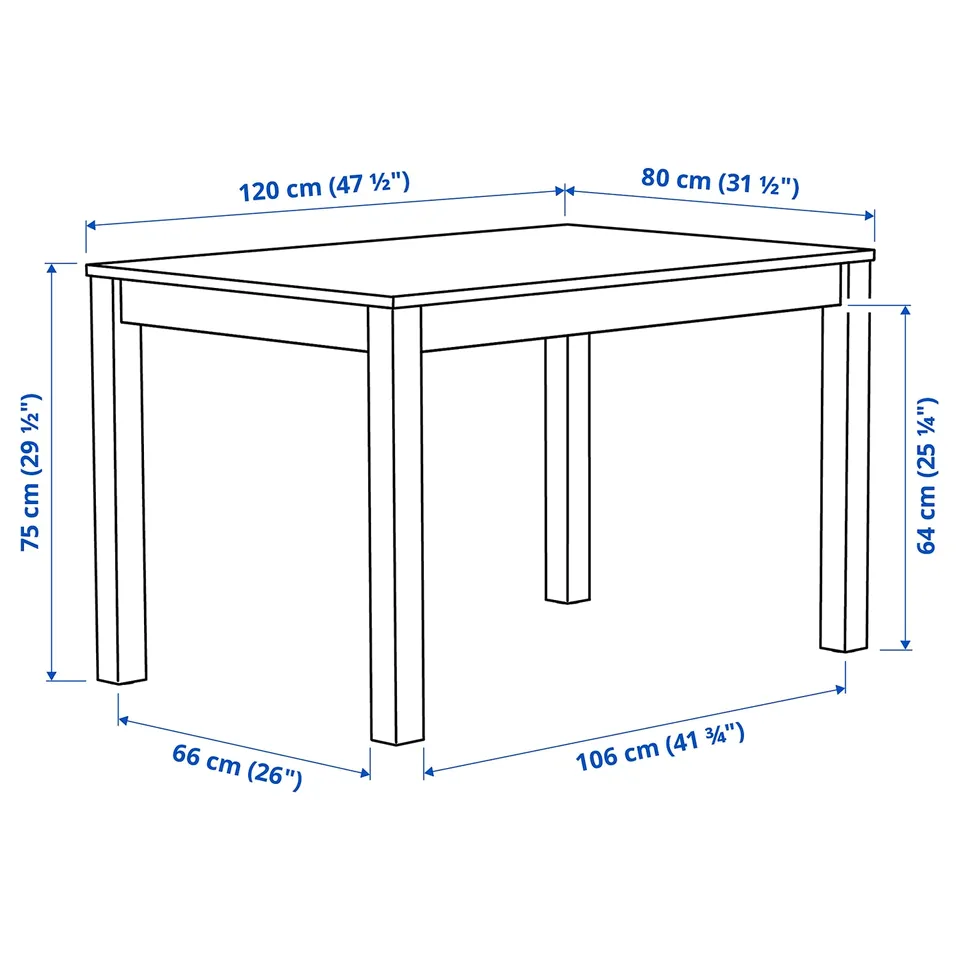 ÅLHULT / ODGER Table and 4 chairs, black/brown/anthracite, 120x80 cm