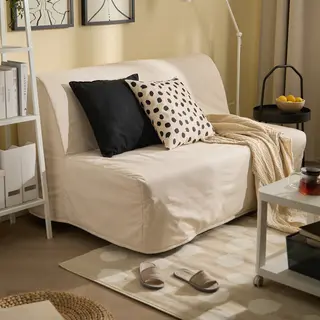 BURVIK/LYCKSELE set: chair-bed + side table, Knisa light grey + white, Width 80 x Depth 100 x Height 87 cm