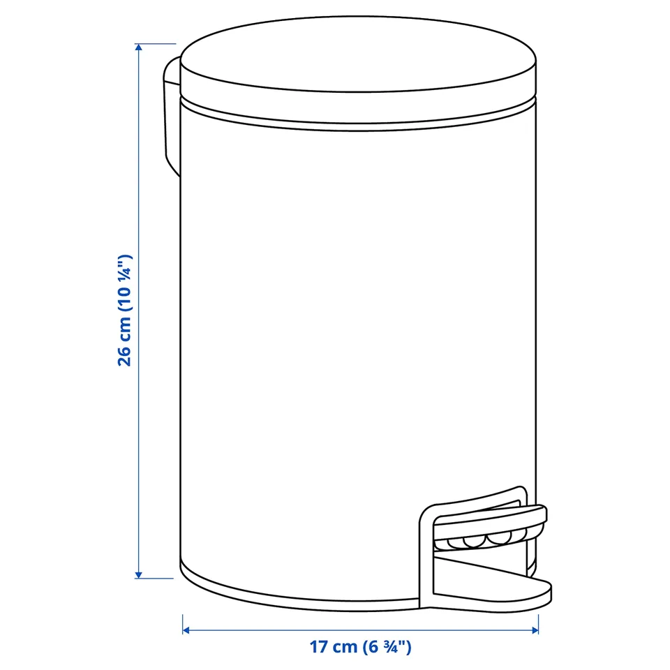 GANSJÖN Waste bin, light green, 3 l