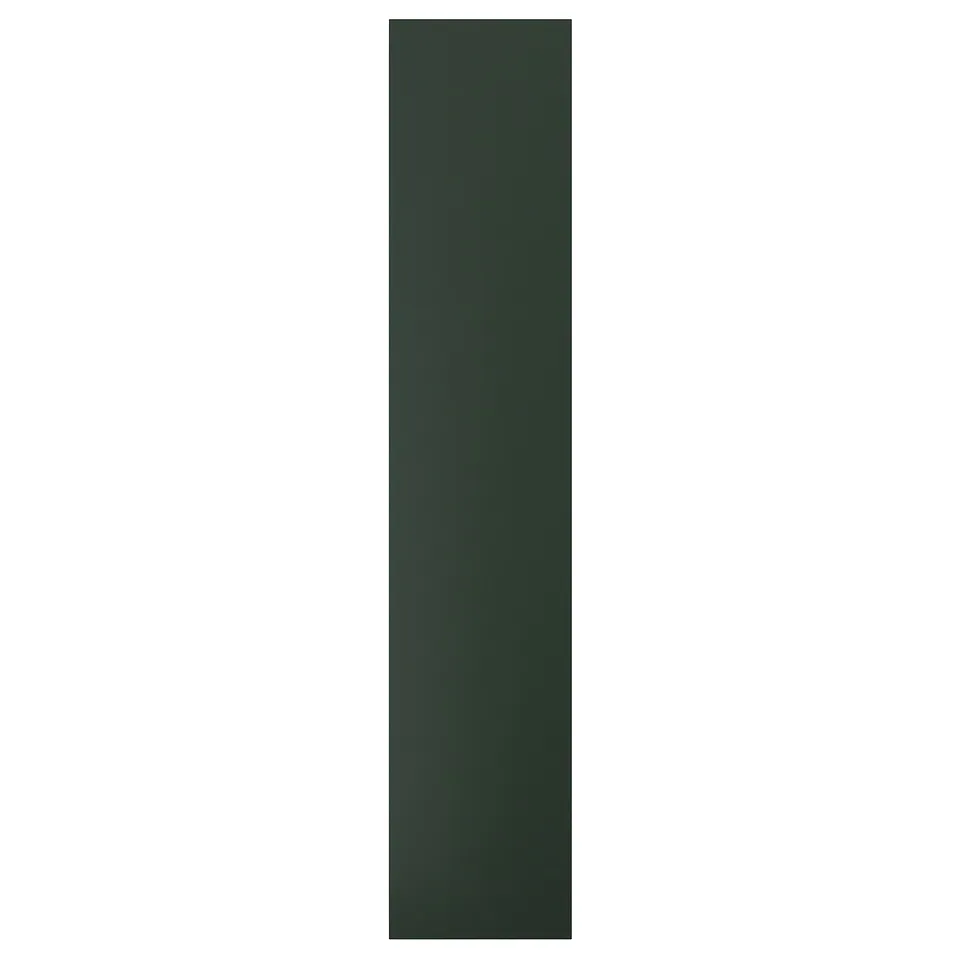 HAVSTORP tall rectangular cabinet in dark green with smooth finish.