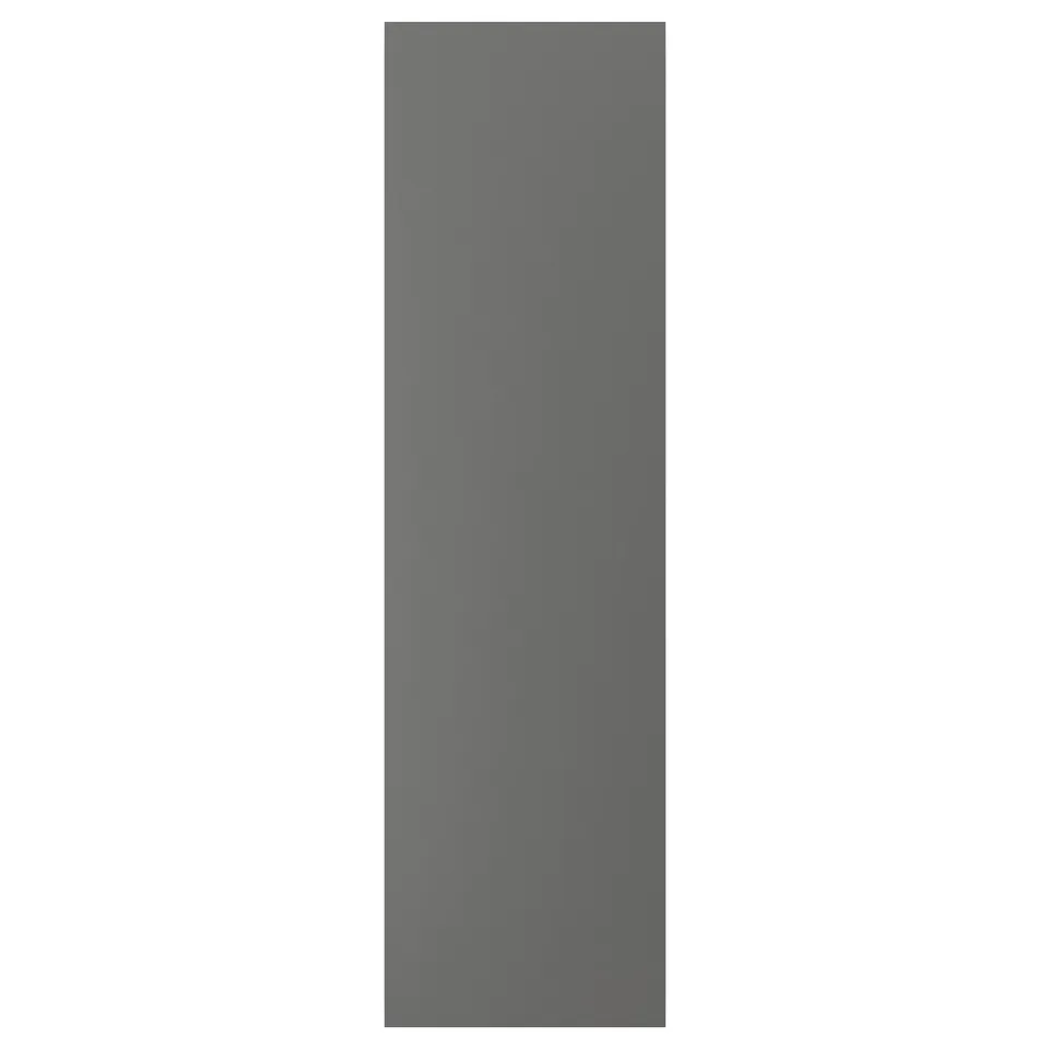 Grey rectangular panel. FÖRBÄTTRA door. Eco-friendly plastic and wood.