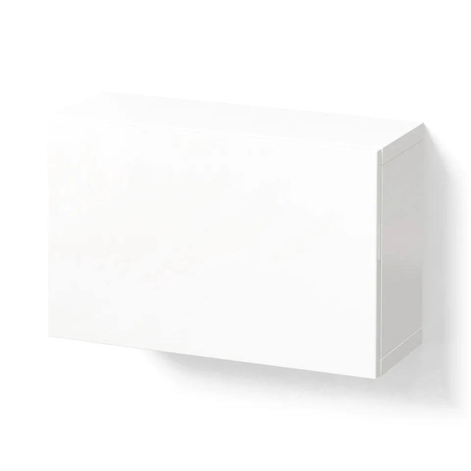 BESTÅ Wall-mounted cabinet combination, white/Selsviken high-gloss/white, 60x22x38 cm