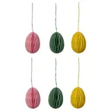 TJÄRLEK hanging decoration, egg/mixed colours, Height 7 cm