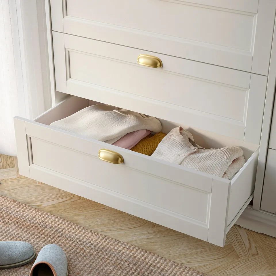 FÅGELFJÄLLET Chest of 8 drawers, off-white, 160x51x101 cm