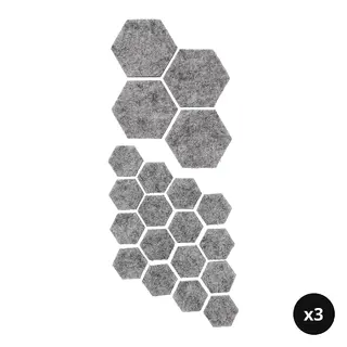 TRIXIG set: stick-on floor protectors set of 20 x3, grey