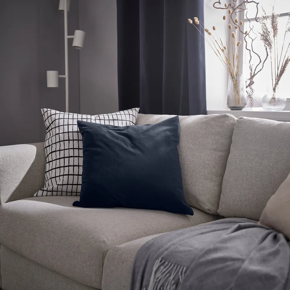 SANELA Cushion cover, dark blue, 50x50 cm