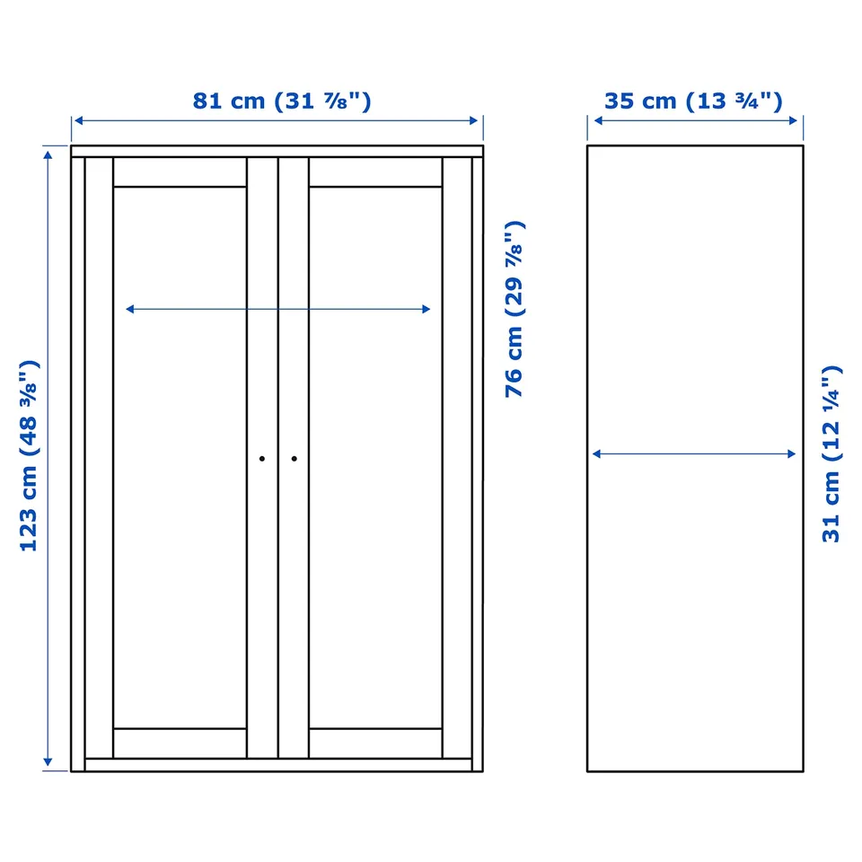 Illustration with measurements for the product: HAVSTA.