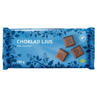 CHOKLAD LJUS milk chocolate tablet, Rainforest Alliance Certified, 100 g
