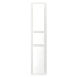 TYSSEDAL door with hinges, white/glass, 50x229 cm