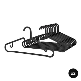 SPRUTTIG set: hanger x2, black, Width 39 cm