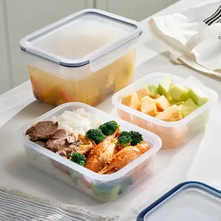 IKEA set: food container with lid + food container with lid + food container with lid, rectangular/plastic + square/plastic, 2.0 l