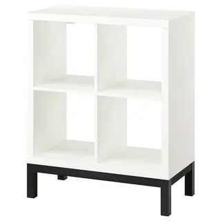 KALLAX shelving unit with underframe, white/black, 77x94 cm