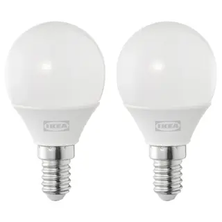 SOLHETTA LED bulb E14 250 lumen, globe opal white, Height 81 mm