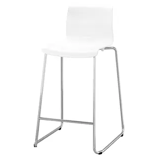 GLENN bar stool, counter height white/chrome-plated, 66 cm