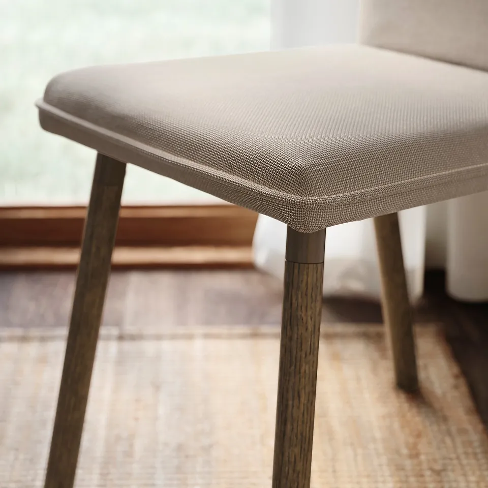 TONSTAD / TONSTAD Table and 6 chairs, brown oak veneer/Fridtuna light beige brown oak effect, 200x85 cm