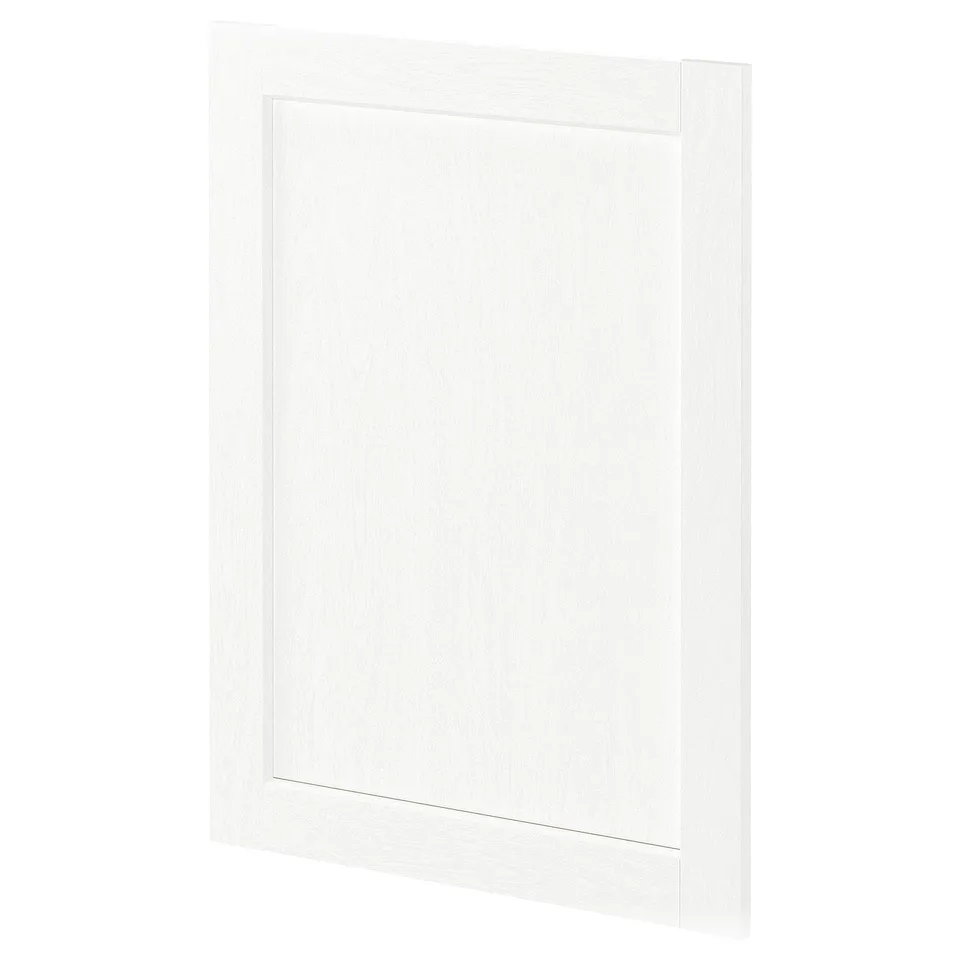 A white METOD kitchen cabinet with clean, square lines and subtle grain texture.