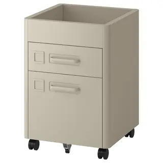 IDÅSEN drawer unit on castors, beige, 42x61 cm