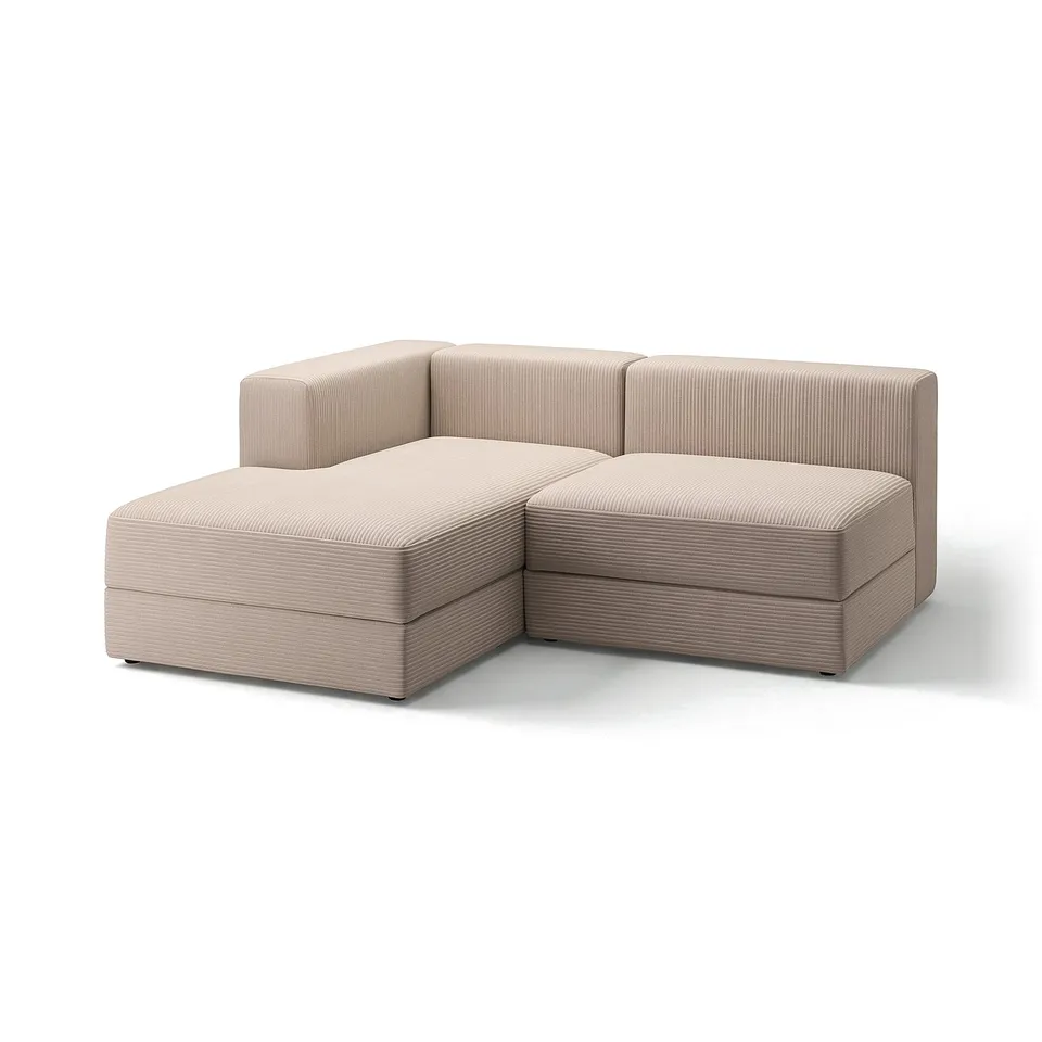 Modular sofa JÄTTEBO in neutral tone, rectangular shape, with soft cushions and clean lines.