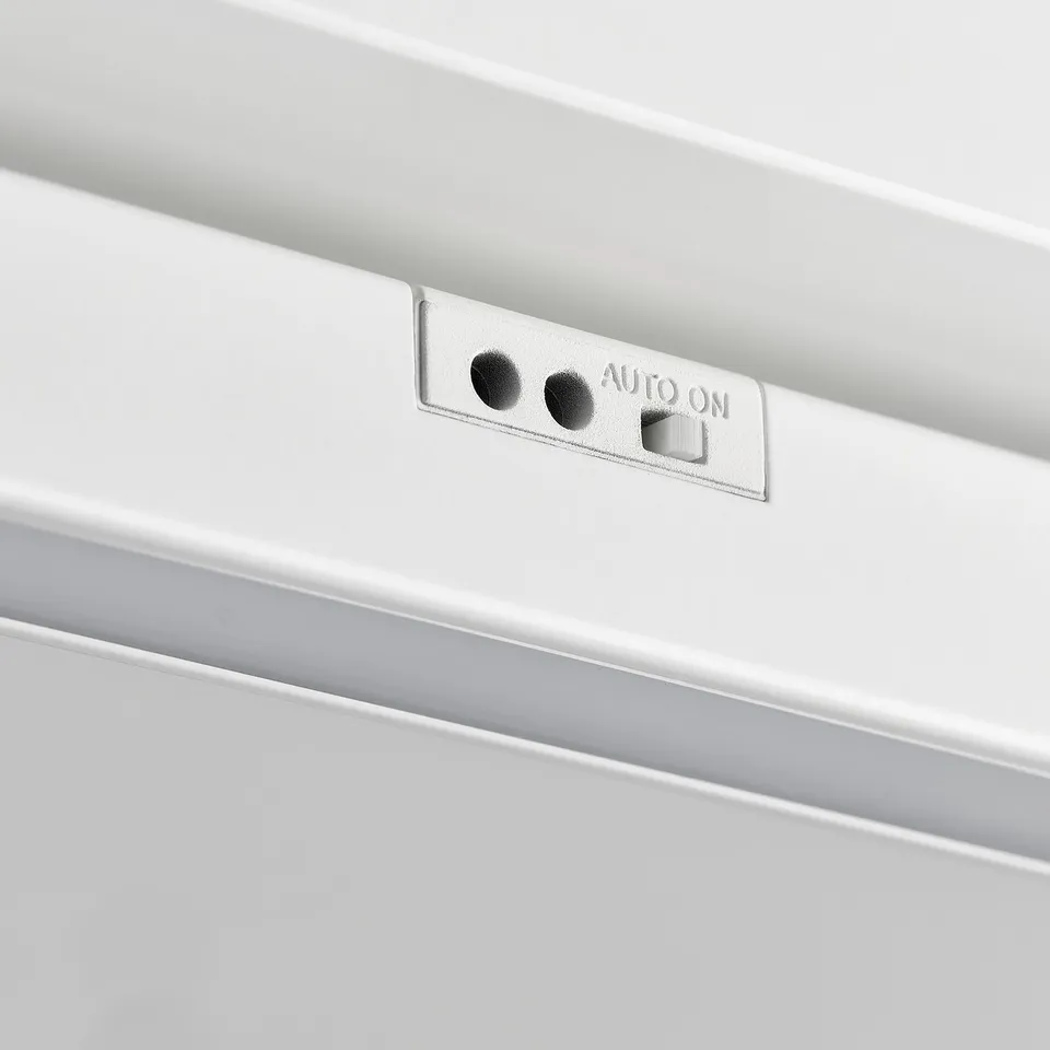 Close-up of led light strips control panel. Sleek, modern design with clear labelling auto on.